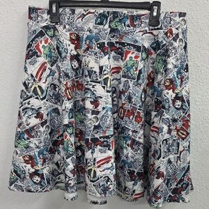 Torrid Marvel NWT Scuba Knit Comic Skater Graphic Skirt